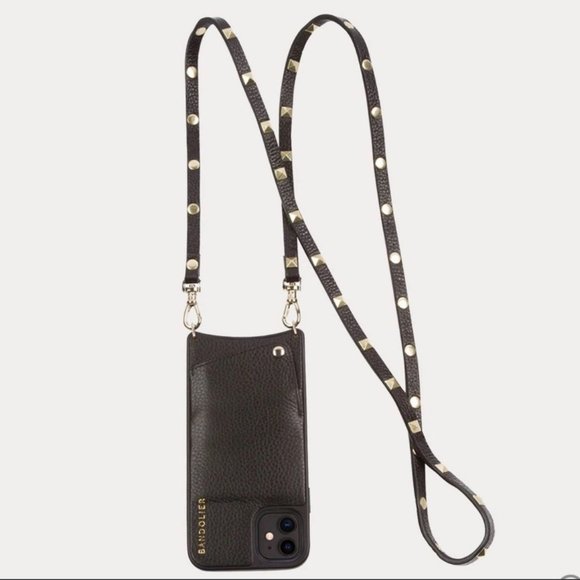 Bandolier Accessories - NWT BANDOLIER Black Gold iPhone 11 Side Slot Mona Studded Case